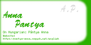 anna pantya business card